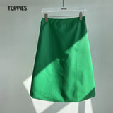 2021 New Women's PU Leather Skirt Solid High Waist A-line Skirts Casual Fashion Elegant Leather faldas