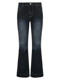 Washed Low Waist Flare Jeans- Outfit