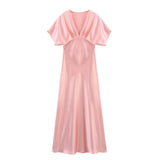 2025 Women's High-End V-Neck Silk Tense Simoufry