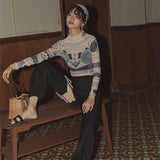 Tattoo Print Long Sleeve Crop Top Turtle Neck See Through T Shirt Basic Tshirt Street Fashion Tee Shirt