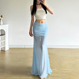 Summer New Women's Hottie Pure Wind High-Waist Net Yarn Half-Dress Temperament Fishtail