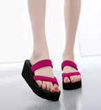 Shoes Woman Bohemian Flower Flat Slippers Summer Sandalias Non-slip Beach Shoes Flip Flops Flower Slipper High Heel