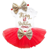 Cotton Baby Girl First 1st Birthday Party Tutu Dresses for Vestidos Infantil Princess Clothes 1 Year Girls Children's