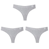 3Pcs/Lot V Waist Cotton G-String Thong Panties String Underwear Women Briefs Sexy Lingerie Pants Low-Rise Ladies