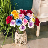 Zingj Doll Line Wine Cup Rose Wool Knitting Rose Bouquet Hand-Woven Eternal Flower Wool Flower