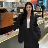 Zingj Version Suit Female Pink Suit Jacket Tea To Wear A Skirt Capable Temperament New Two Korean