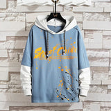 New Contrast Color Men's Hooded Male Personality Handsome Bottoming Shirt 2021 Student Sweatshirt Hoodie