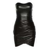 Spring And Summer New Women's High-Waist Fashion Collar Wrapped Chest-Loan Dress Dress