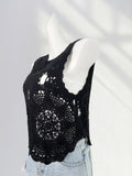 Zingj Lace Heavy Industry Embroidery French Hollow Out Jacket Summer Wearing Hook Flower Small Vest Advanced Sense Sleeveless T-Shirt