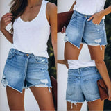 Women's Straight Breasted Denim Shorts High Waist Button Fly Shorts Skirts