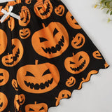 Funny Pumpkin Head Print Condole Top Sleeveless Home Clothes Pure Milk Silk Pajamas Girl