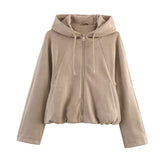 Women's 2025 Explosion ZA Loose-Fitting Velvet Effect Jacket