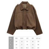 Velvet Loose Spring Girl Casual Blouse Zipper Fashion Bomber Jacket 2025 Bat Sleeve
