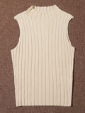 New Solid Color Knitted Top Women's Sleeveless Pits To Wear A