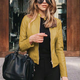Autumn Short Coat Motorcycle Leather Jackets 2020 Fashion Faux Soft Leather Jackets Female Slim PU Jacket