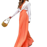 Spot Autumn 2025 New Women's Fashion Temperament Pressure Pleated Long Wide-Leg