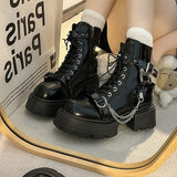 Punk Style Thick Bottom Martin Boots 2025 New Mid-Chammelt Sweet Cool Small Man To Increase Fashion