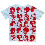 Vintage Crop Top Y2K Aesthetic Face Portrait Graphic T-shirt Harajuku Tie Dye Women Summer Sweats Tee Gothic
