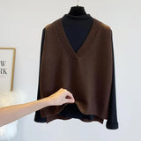 and autumn new style V-neck loose sweater vest jacket women's camisole outer wear sleeveless top sweater