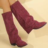 And Cowboy Boots 2025 New Autumn And Winter Large-Size High-Tube Trouser