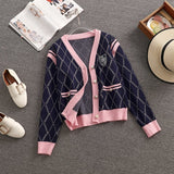 Two Piece Set Women Autumn Clothing Set Casual Long Sleeve Sweater Cardigan + Wide Leg Long Pants Suits Trousers