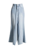 Zingj Denim Skirt Female Spring 2024 New Fashion Design Sense High Waist Two Wear Slit A-Word