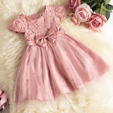Lace Dresses for Girls Pink Tutu Party Dress Kids Children Clothing Casual Wear Clothes Toddler Girl 1 2 3 4 5