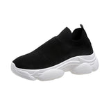 New Breathable Mesh Sports Casual Women's Shoes Platform Running Shoes One Foot Set Small White