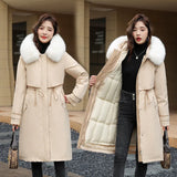 One Dress Three Wear Detachable Pie To Overcome The New Down Cotton Clothes Waist Show Thin And Thick Cotton Coat-Outfit