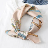 Square Silk Scarf Women Fashion Print Small Neck Scarfs Office Lady Hair Band Foulard Hand Kerchief Female Bandana