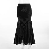 Summer New Fashionable Sexy Hot Girl Dress Dark Gothic Temperament Slim Buttocks Fishtail