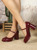 Summer New French Coarse Heel Shoes Shallow Word With Evening Wind Single