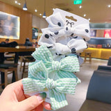 Pcs/set Cotton Dot Printed Hair Clips For Cute Girls Plaid Bowknots Boutique Barrettes Kids Hair Accessories Hairpins 2020