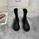 Boots Female 2025 Spring And Autumn New Simple Thin Single Boots Martin Boots Fashion Middle Tube British Style Ankle
