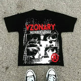 Street Printed Large T-Shirt Gothic 2025 Graphics T-Shirt Y2k Blouse Armed Gothic Men's Short Sleeves 211-1-Outfit