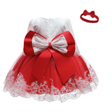 Winter Dress For Girl Long Sleeve White Baptism Dresses 1 Year Girl baby Birthday Dress Toddler Girl Lace Christening