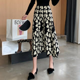 Women Lovely Knitted Skirt New Style Autumn Winter High Waist Slim Midi A-line Casual Skirts Fashion Ladies