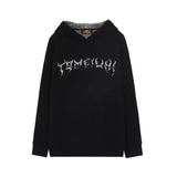 Skeleton Print Fuzzy Graphic Hoddie- Outfit