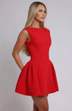 Solid Tank Open Back A-line Mini Dress-Outfit