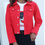 Jacket and Coats for Women 2019 Autumn Candy Color Casual Short Denim Jacket Chaqueta Mujer Casaco Jaqueta