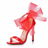 Cm Thin Heeled Sandals Large-Size High-Heeled Sandals White Flowers Wedding Shoes Bridesmaid Dress Skirt