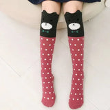 1 Pair 2018 Girls Knee High Socks Animal Cotton Knit Over Calf Socks for Kids Teens Cute Cartoon Children Socks