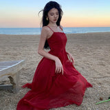 Zingj To Take Photos Of A Very Fairy Dress Female Bali Island Sanya Holiday Dress Sweet And Elegant Irregular Slip
