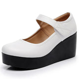 Waterproof Table Women's Single Shoes Heel Thick Soles Anti-Slip In The Elderly Leather Shoes Mother Shoes Spring And Autumn Slope And Soft-Soled Women's