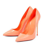 Jelly Orange Shoes Women Sexy Extremely High Heels Pointed Toe Slip On Stiletto Chic Pumps Ladies Party Wedding