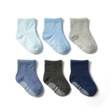 Pairs/lot 0 to 6 Yrs Cotton Sock With Rubber Grips Four Season Children's Anti-slip Boat Socks For Boys Girl Low Cut Floor