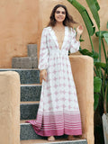 Quality Comfortable Fabric Wrinkle-free Pink Chiffon Tunic Sexy Beach Dress Women Women Clothes Street Wear Maxi Dress