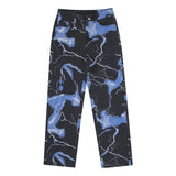 Jeans Woman Spring Autumn Fashion Cute Baggy Mom Jeans Lightning Contrast Color High Waist Pants Cargo Pants Y2k