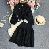 Zingj Pure Lace Long Sleeves + Half Skirt