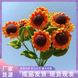 Zingj Woven Head Lily Rose Sunflower Sunflower Wool Knitting Flower Imitation Bouquet